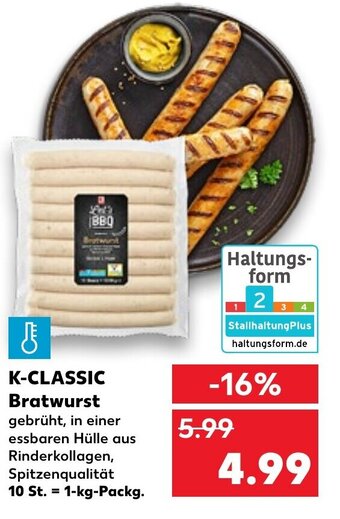 Kaufland K-CLASSIC bratwurst tilbud