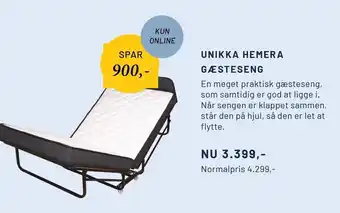 Drømmeland Unikka Hemera gæsteseng tilbud