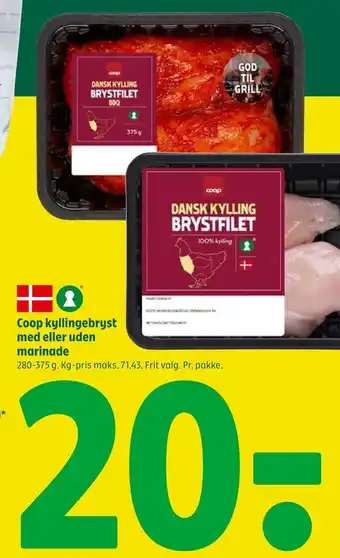 Coop 365 Coop kyllingebryst med eller uden marinade tilbud