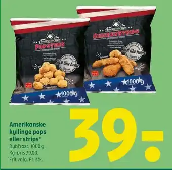 Coop 365 Amerikanske kyllinge pops eller strips tilbud