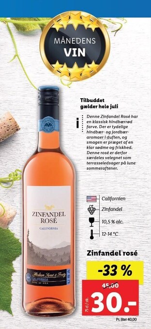 Lidl Zinfandel rosé tilbud