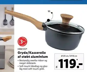 Lidl Gryde/kasserolle af støbt aluminium tilbud