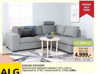 Daells Bolighus Darling sofaserie - Sofa med open end tilbud