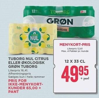 MENY Tuborg nul citrus el. øko grøn tuborg tilbud