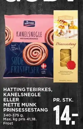 Hatting tebirkes, kanelsnegle el. Mette Munk prinsessestang