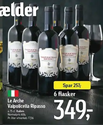 Føtex Le Arche Valpolicella Ripasso 6 flasker tilbud