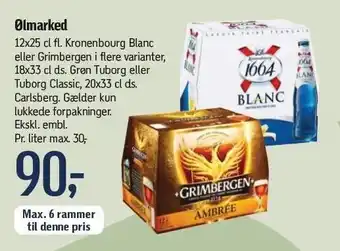 Føtex Ølmarked - Kronenbourg Blanc el. Grimbergen i flere varianter tilbud