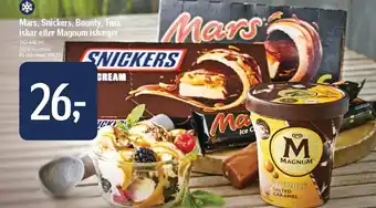 Føtex Mars, Snickers, Bounty, Twix isbar el. magnum isbæger tilbud