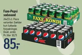 Føtex Faxe Kondi el. Pepsi Max 24x33cl tilbud
