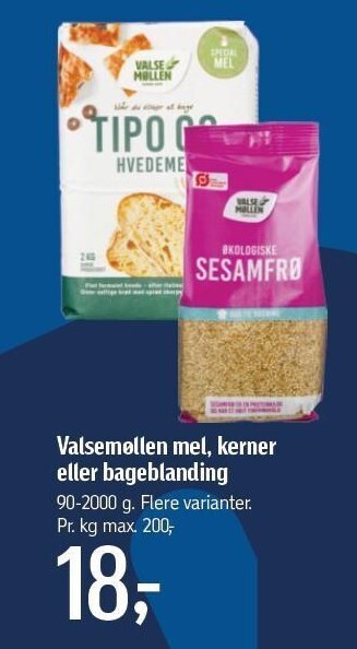 Føtex Valsemøllen mel, kerner el. bageblanding tilbud