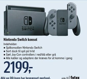 Føtex Nintendo Switch konsol tilbud