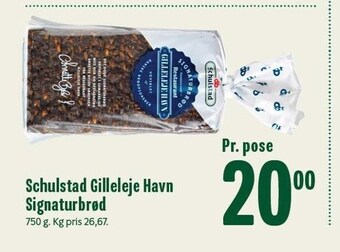 Min Købmand Schulstad Gilleleje havn signaturbrød tilbud