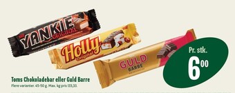 Min Købmand Toms chokoladebar eller guld barre tilbud