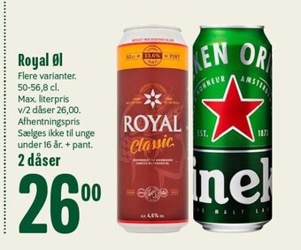 Min Købmand Royal øl tilbud