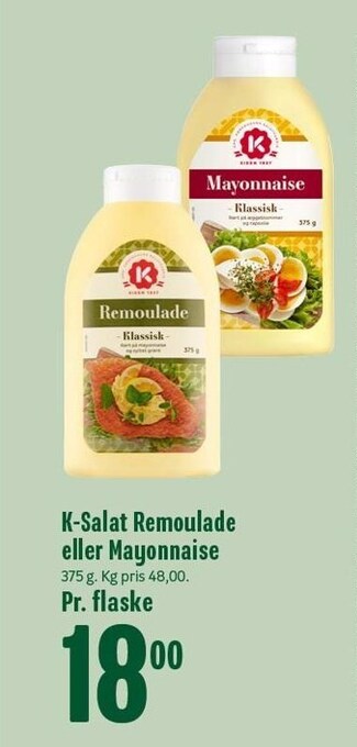 Min Købmand K-salat remoulade eller mayonnaise tilbud