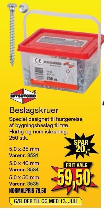 Harald Nyborg Beslagskruer tilbud