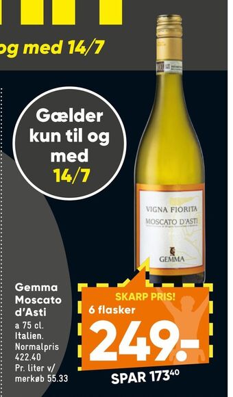 Bilka Gemma Moscato d'Asti tilbud