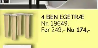 Daells Bolighus 4 ben egetræ tilbud
