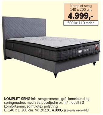 Daells Bolighus Komplet seng tilbud