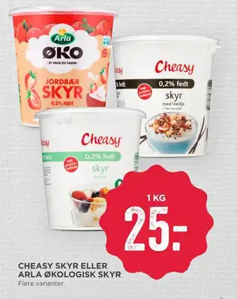 MENY Cheasy skyr eller arla økologisk skyr tilbud