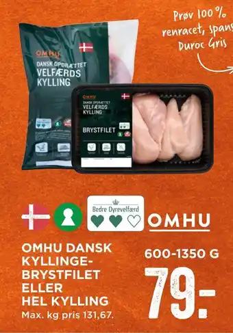 MENY Omhu dansk kyllingebrystfilet eller hel kylling tilbud