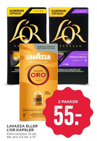 MENY Lavazza eller l'or kapsler tilbud