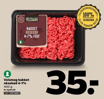 Netto Velsmag hakket oksekød 4-7% tilbud