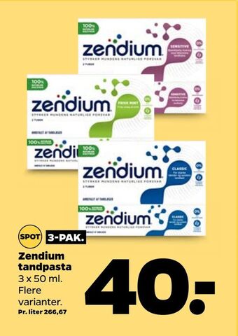 Netto Zendium tandpasta tilbud