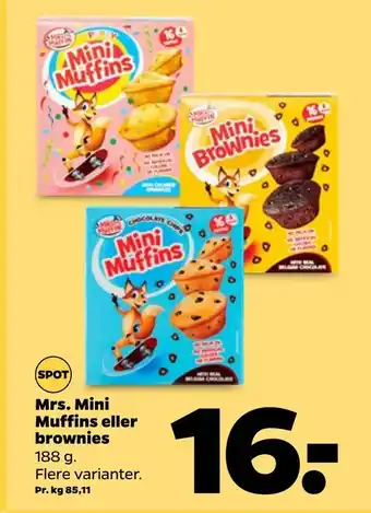 Netto Mrs. Mini Muffins eller brownies tilbud