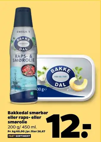 Netto Bakkedal smørbar eller raps- eller smørolie tilbud