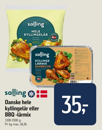 Føtex Danske hele kyllingelår eller BBQ -lårmix tilbud