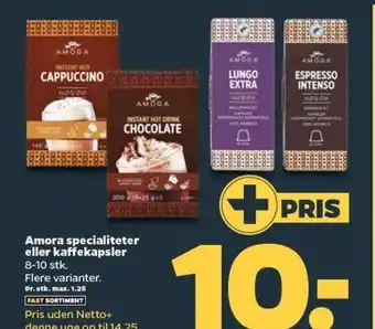 Netto Amora Specialiteter elle Kaffekapsler tilbud