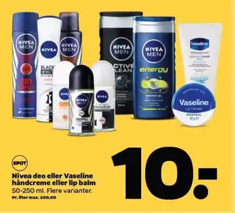 Netto Nivea Deo eller Vaseline Håndcreme eller Lip Balm tilbud