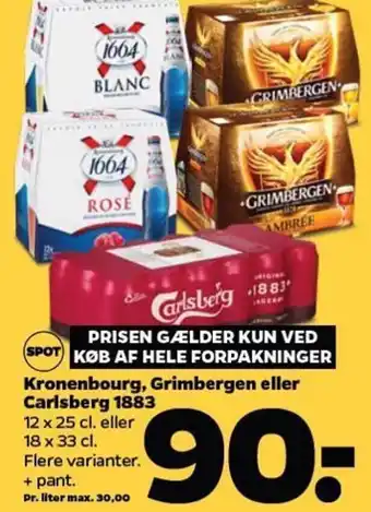 Netto Kronebourg , Grimbergen eller Carlsberg 1883 tilbud
