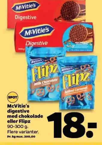 Mc Vitie's Digestive med Chokolade eller Flipz