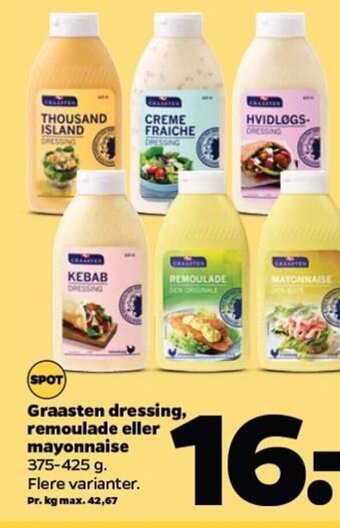 Netto Graasten Dressing ,Remoulade eller Mayonnaise tilbud