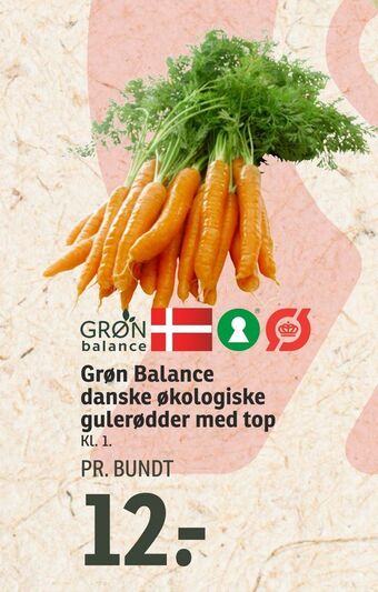 Grøn Balance danske økologiske gulerødder med top