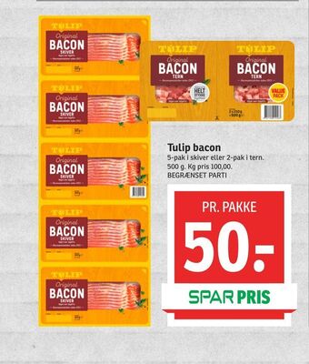 SPAR Tulip bacon tilbud