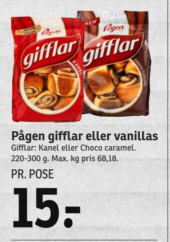SPAR Pågen gifflar eller vanillas tilbud