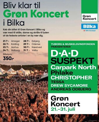 Bilka Køb billet til Grøn Koncert tilbud