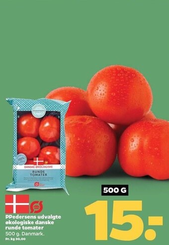 Netto Pedersens udvalgte økologiske danske runde tomater tilbud