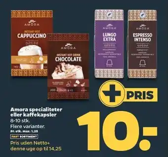Amora specialiteter el. kaffekapsler - Plus medlem