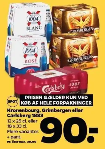 Netto Kronenbourg, Grimbergen el. Carlsberg 1883 tilbud