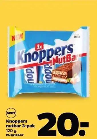 Netto Knoppers nutbar 3-pk tilbud