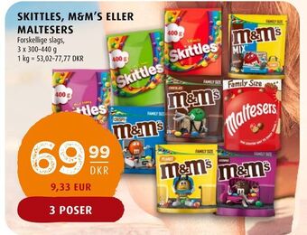 Scandinavian Park Skittles, m&m's eller maltesers tilbud