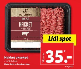 Lidl Hakket Oksekød tilbud