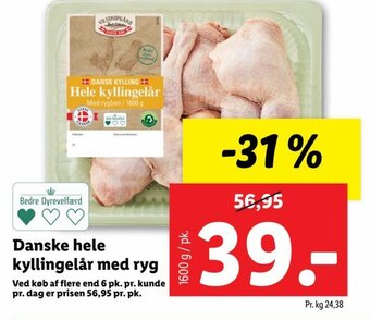 Danske hele kyllingelår med ryg