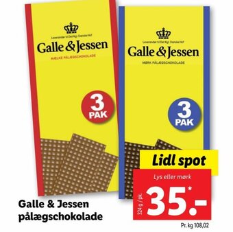 Lidl Galle & Jessen pålægschokolade tilbud