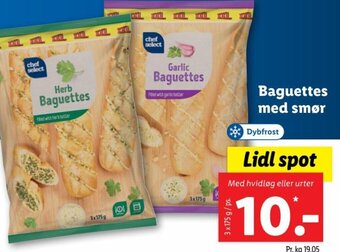 Baguettes med smør