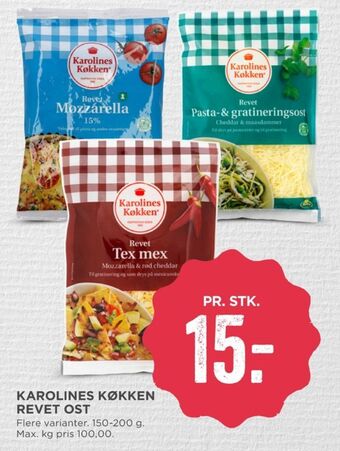 MENY Karolines revet ost mozzarella tilbud